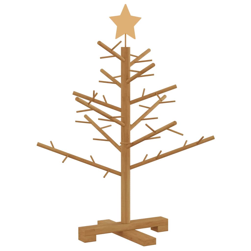Wooden Christmas Tree with Stand Brown 75 cm Solid pine wood